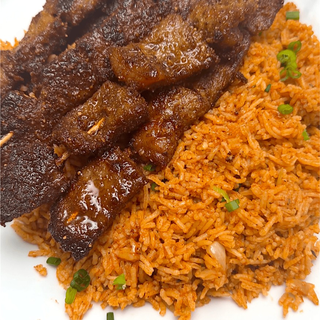 Jollof With 3pc Suya