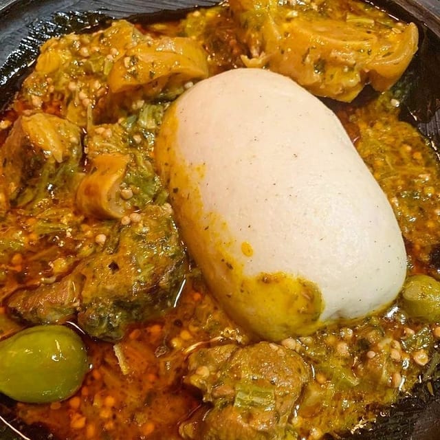 Banku With Okro Soup.