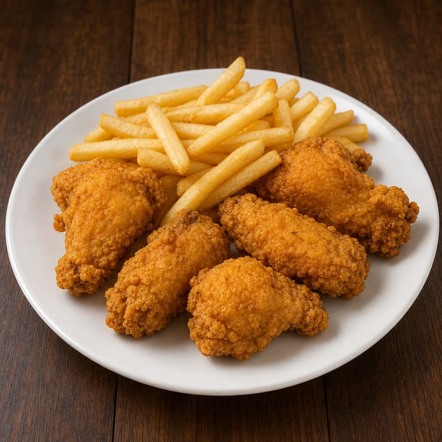 6 Pc Medium Chicken Wing Combo.