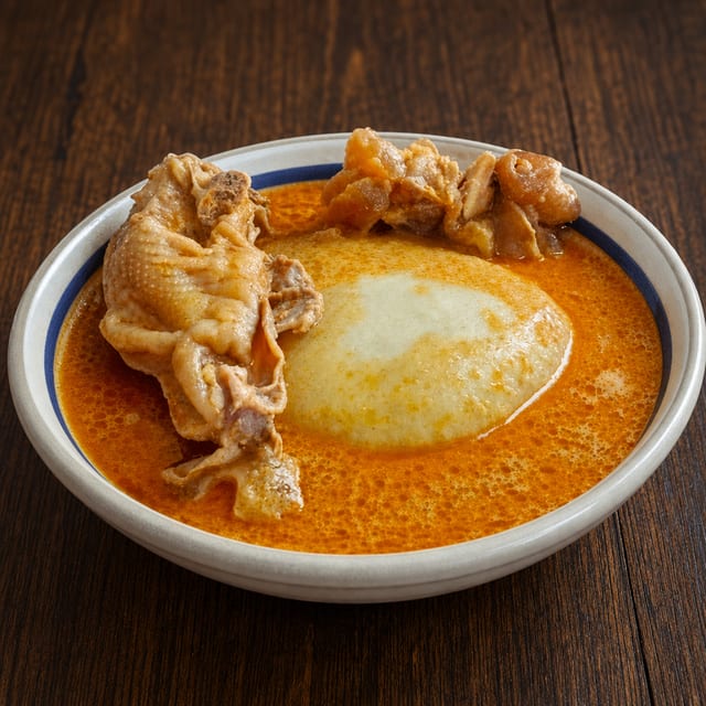 Rice Ball with Chicken/ Fish Soup.
