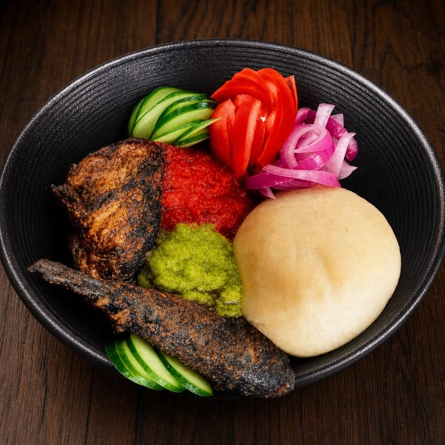 Banku With Full Tilapia.