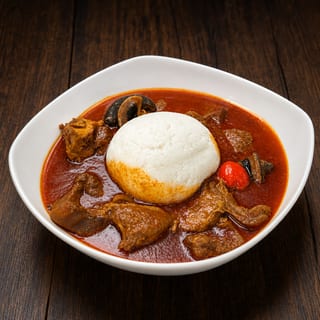 Fufu With Palm Nut Soup
