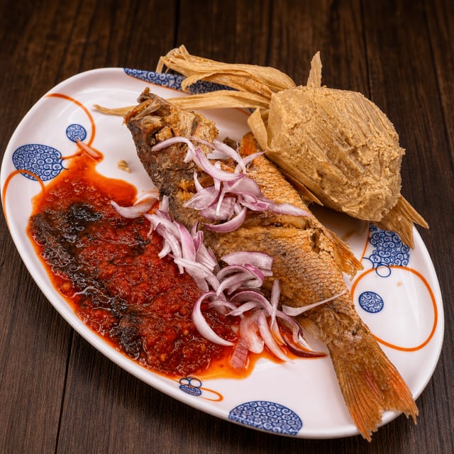 Kenkey With Fish.