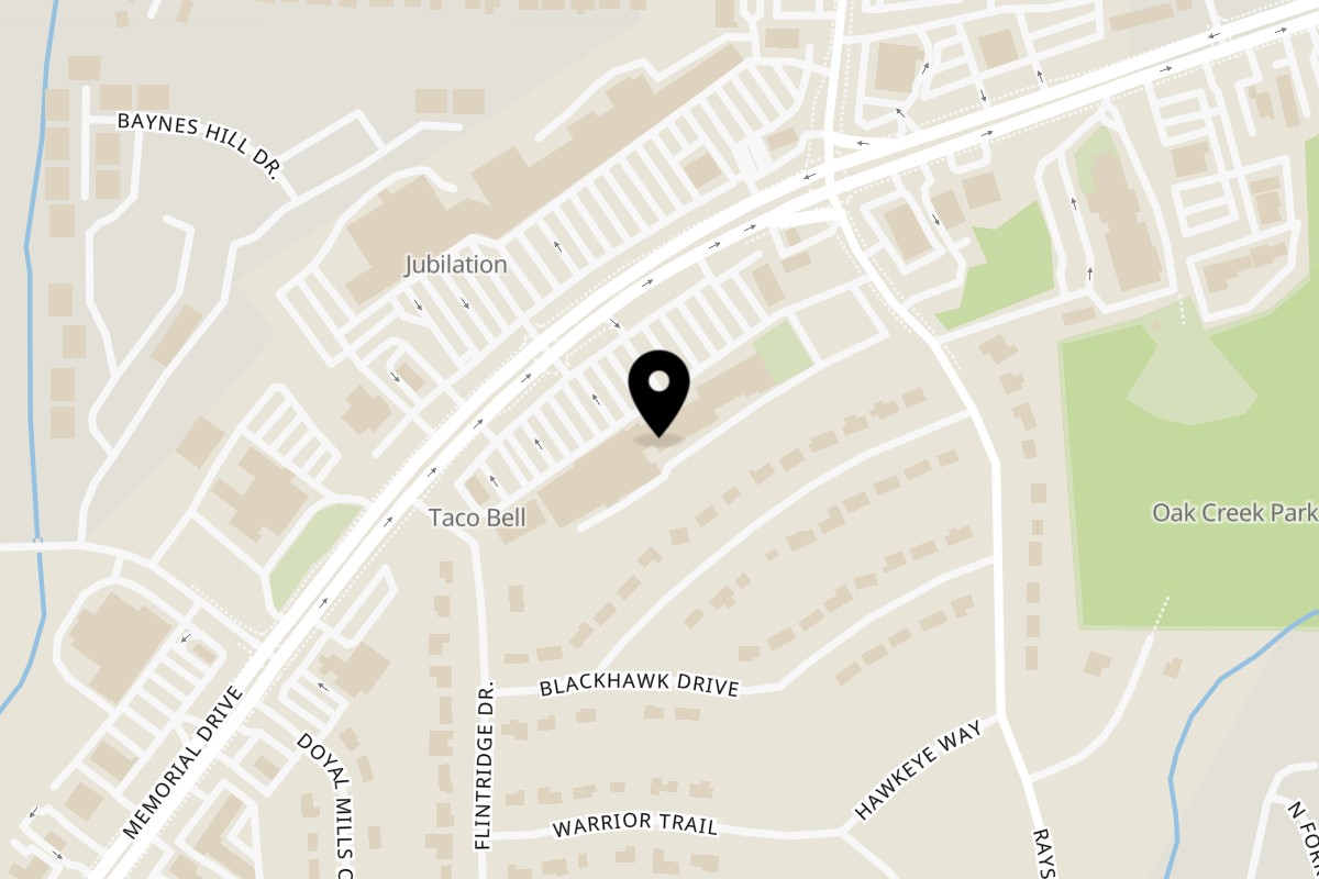 Map showing the location of Sam's Wings & Cuisine on 5231 Memorial Dr Ste F in Stone Mountain